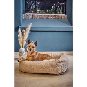 TEDDY Hondenmand CRÈME - ECO COMFORT - maat M - 85 x 66 cm - hondenbed - afritsbare en wasbare hoes - luxe matras met drukverdeling - oekotex