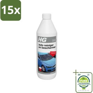 15 x HG - Autoreiniger & Beschermer - Houdt Langer Schoon - 50 tot 60 Wasbeurten - 1L - Grootverpakking - Autoreiniger - Autowas - Autobescherming - Wax - Glans