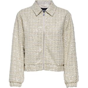 Only - Onlsigne Sequin Boucle Jacket - Damesjas - Pumice Stone