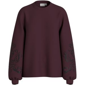 Vila Trui Visiffi Emb O-neck Sweat/lc 14113169 Fig/black Emb Dames Maat - L