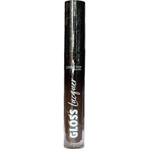Lovely Pop Cosmetics - Ultra Glans Lipgloss - Tinted Gloss Ultra Shiny - Hydraterend - Donker Bruin - Nummer 06 Guilty Pleasure - 1 Flesje met 3,5 ml.