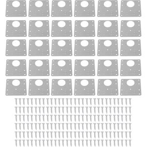 30Pcs Stainless Steel Board Cabinet Hinge Repair Plate Replacement Kit - Furniture Cabinet Door Hinges Repair Fixing Plates