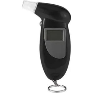 Sleutelhanger - Promillage meter alcohol - Alcohol tester - Test - Met 5 mondstukjes - LCD - zwart