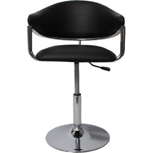Barkruk MCW-L51, barkruk barkruk lounge stoel, kunstleer ~ zwart