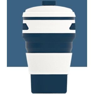 Koffiebeker to go Verkleinbare Beker - Duurzame koffiebeker - Reisbeker - Travel cup - 350 ml - Coffee to go - Donker blauw