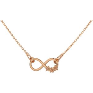 ARLIZI 1318 Ketting Infinity Bloemen Hanger - Dames - 925 Zilver Roséverguld - 41 cm