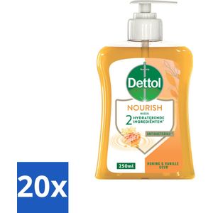 Dettol - Handzeep - Nourish - Honing & Vanille - 250 ml - Bulkverpakking - 20 stuks