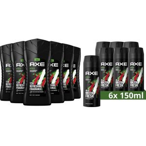 Axe Africa - Combi Deal - 6 Douchegel & 6 Deodorant Spray