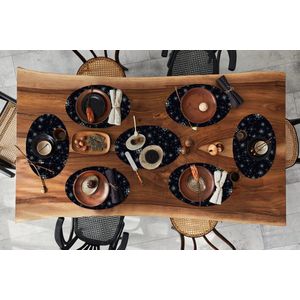 Placemats ovaal - Onderleggers - Ovale placemats - Winter - Sneeuwvlok - Patroon - 8 stuks - Kerst - Cadeau - Kerstcadeau voor mannen, vrouwen en kinderen