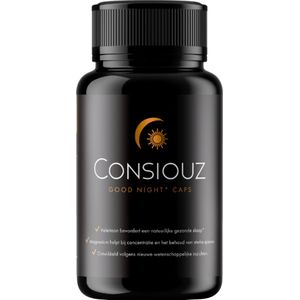 Consiouz Goodnight Caps ® - Slaapsupplement - Beter slapen - Slaap - Supplementen - Magnesium Tauraat - Melatonine - 100% natuurlijk