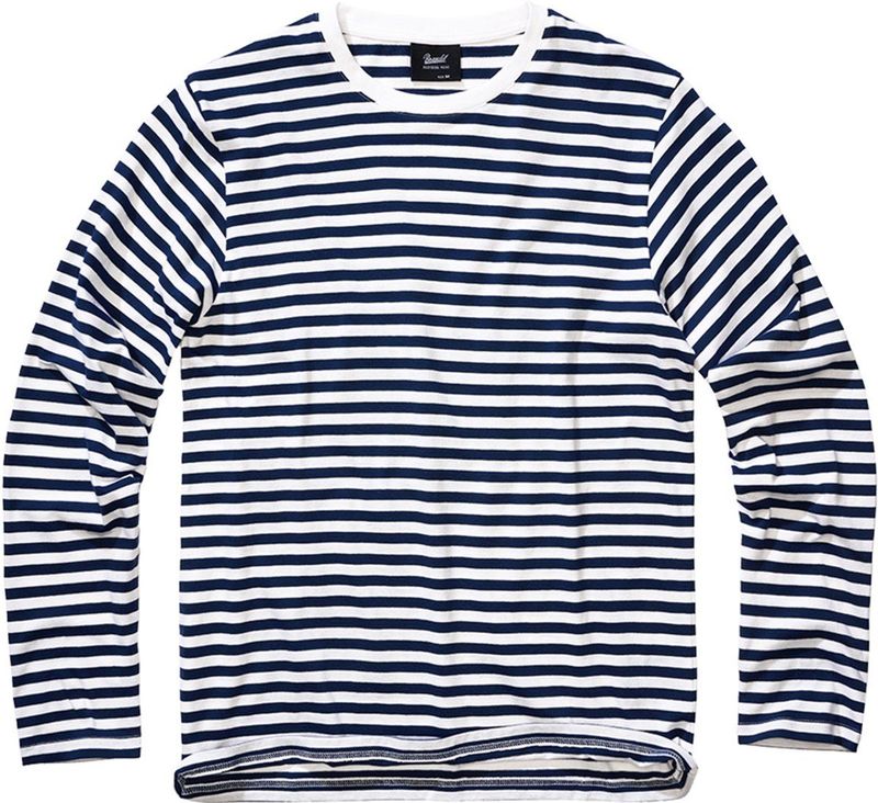 Brandit Lange Mouwen Heren Shirt met lange mouwen - marineblauw/wit - S
