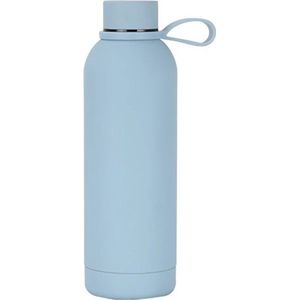 Without Lemon - Thermos Drinkfles - RVS Vacuüm - Waterfles - Warm - Koud - Water - Siliconen - Travel - 500 ML - Licht Blauw