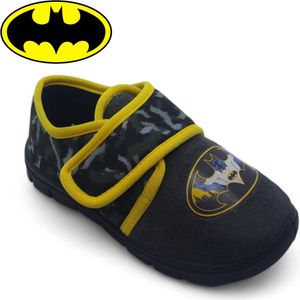 DC - Batman gesloten pantoffels met velcro/klittenbandsluiting - maat 32 - grijze camouflage sloffen voor jongens - lage kinderpantoffels camo