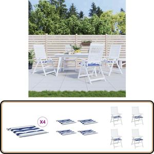 vidaXL Tuinstoelkussens - Set van 4 - 50x50x3 cm Zitkussens - Tuinkussens - Outdoor Kussens - Balkon Kussens - Oxford Stof