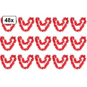 48x Hawai kransen rood - hawai krans hawaii slinger kleur trouwen liefde feest love thema feest pride