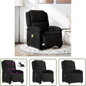 vidaXL Massagestoel - Elektrische Massagestoel - Massagestoel elektrisch verstelbaar stof zwart - Zwarte Massagestoel - Lederlook Massage Stoel - Ergonomische Massage Stoel