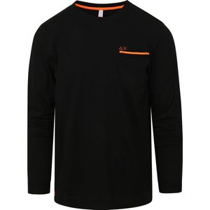 Sun68 - Long Sleeve T-Shirt Zwart - Heren - Maat M - Modern-fit