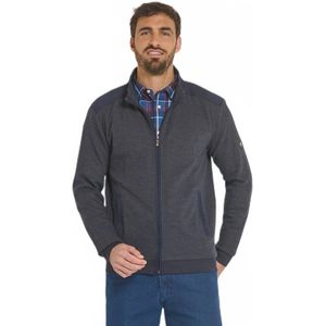 Gemêleerde ritstrui met opstaande kraag