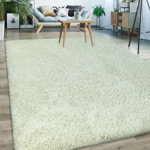 Paco Home Shaggy vloerkleed XXL effen taupe 120x170 cm