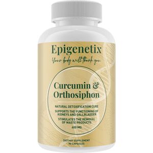 Epigenetix - Curcuma & Orthosiphon 600mg - 90 premium capsules - Krachtige ontstekingsremmer & natuurlijke detox kuur, ondersteuning voor de lever, nieren én immuniteit, helpend bij gewrichtsklachten, vermoeidheid en een trage stofwisseling