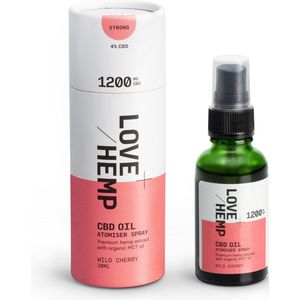 Love Hemp 1200mg 4% CBD Oil Spray – Wild Cherry - Vegan - Natuurlijk - Makkelijk te doseren - THC en glutenvrij