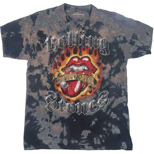 The Rolling Stones - Tattoo Flames Heren T-shirt - XL - Grijs