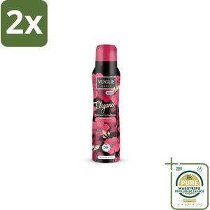 Vogue Elegance Parfum Deodorant 150 ml - Voordeelverpakking - 2 stuks - Antitranspirant - Bloesemgeur