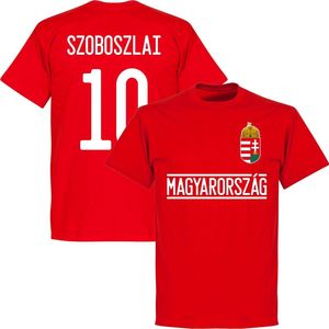 Hongarije Szoboszlai 10 Team T-Shirt - Rood - XS