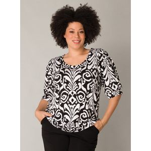 YESTA Hanne Tops - Black/White - maat X-0(44)