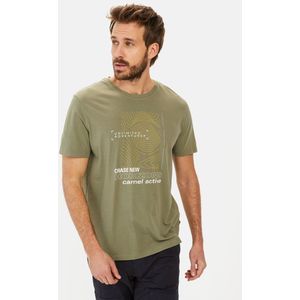 Camel Active - T-Shirt - Donkergroen - Gemaakt van Biologisch Katoen