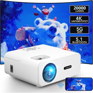 Full HD 1080p Projector met 20000 Lumen, 4K Ondersteuning en Mini Formaat voor Thuisbioscoop