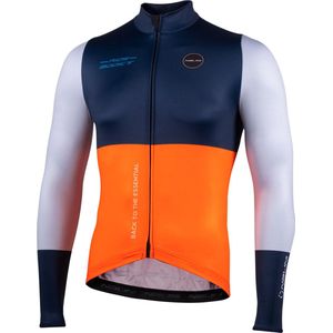 Nalini - Heren - Fietsshirt - Lange Mouwen - Wielrenshirt - Blauw - Oranje - WARM FIT JERSEY - S