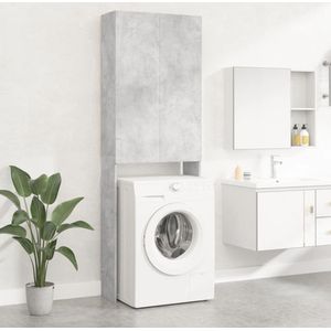 LBB Wasmachine ombouw - Kast - Opbouwmeubel - Verhoger - Wasmachine meubel - Opbergkast - Hout - Betongrijs