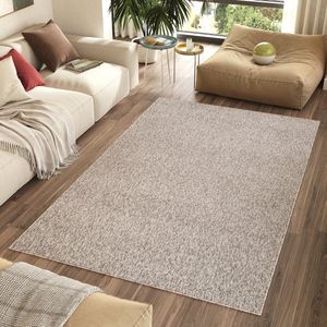 Tapiso Nizza Vloerkleed Zilver Laagpolig Antislip Waasbaar Tapijt Maat- 140x200