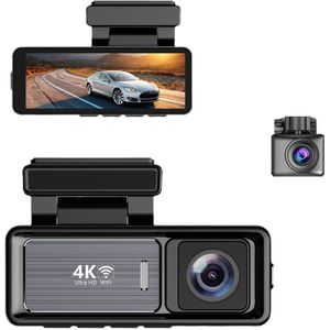Gloovon - Dashcam - 4K Ultra HD Resolutie - 3.2 inch IPS Scherm - Met WiFi & App - Parkeermodus - Nachtzicht - G-Sensor