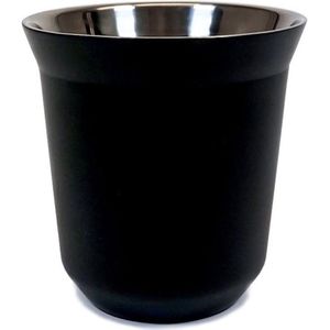Krumble Espressokopje staal 80ml staal - Koffie langer warm houden in dit stalen kopje - Zwart - Luxe espressokopje