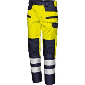 SUPERTECH 360 Werkbroek Heren - Werkbroeken Heren Hi-Vis Geel/Blauw - Katoen/Polyester - Reflecterende Strepen - Meerdere Zakken