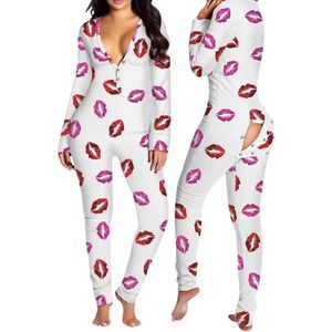 Jumpsuit - Hartjes - Erotische Nachtkleding - Katoen en Polyester