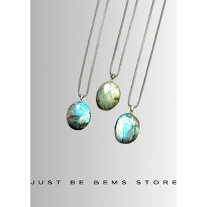 Gemstone ketting Labradoriet ovaal