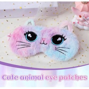 Zacht en schattig kattenslaapmasker voor kinderen - peuter slaapmasker met gewichtjes - slaapmaskerhoes - oogbedekking voor kinderen