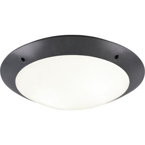 LED Plafondlamp - Badkamerlamp - Torna Camiro - Opbouw Rond - Waterdicht IP54 - E27 Fitting - 2-lichts - Mat Antraciet - Kunststof