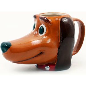 Teckel - mok - tas - koffiemok - hond - bruin - teckelkop - teckelhoofd