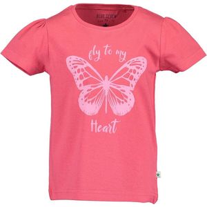 Blue Seven - T-shirt met vlinder - azalea - Maat 104