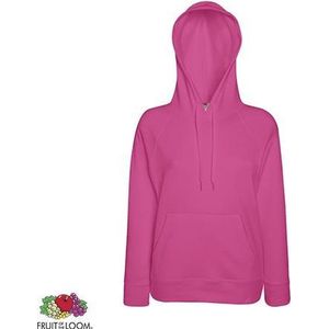 Fruit of the Loom Lady-Fit hoodie - Lightweight - Maat XS - Kleur Fuchsia