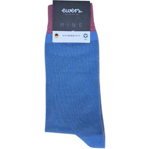Ewers - katoenen sokken dames brede strepen - midden blauw