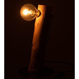 J-Line tafellamp Silas Berangan - hout - naturel