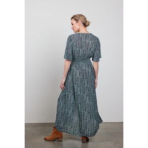 DIDI Dames Dress Jazzy in granite green with dots in a row maat 40