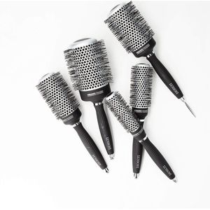 Professionele antistatische styling borstel - geribbelde borstelharen - zwart - 65 mm - T4B LUSSONI - 1 stuk