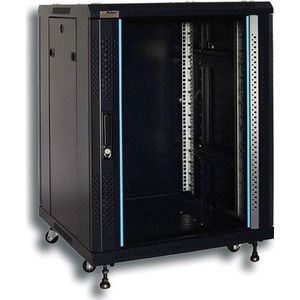Easy-Rack vloer patchkast met glazen deur. 15U, 600mm diep.