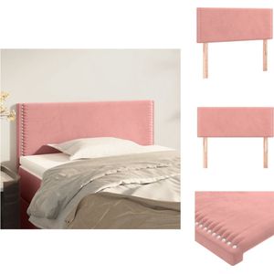 vidaXL Hoofdbord - Klassiek - fluwelen stof - Stevige poten - Verstelbare hoogte - Comfortabele rugondersteuning - Elegant ontwerp - Kleur- roze - Materiaal- 100% polyester - hout - Afmetingen- 80 x 33.5 x 78 cm - Bedonderdeel